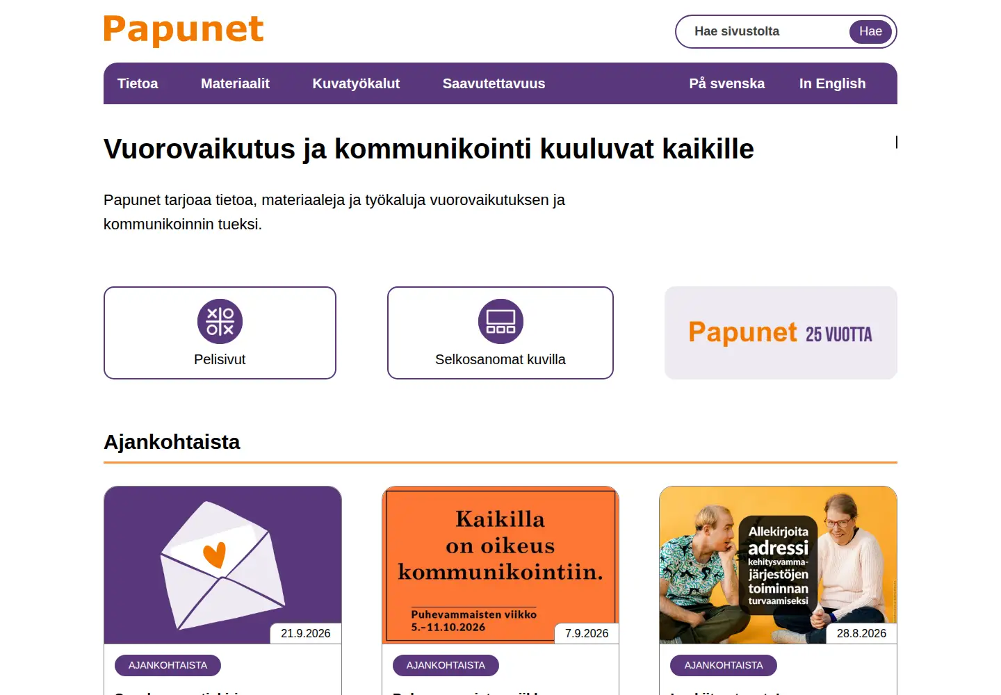 Screenshot of papunet.net