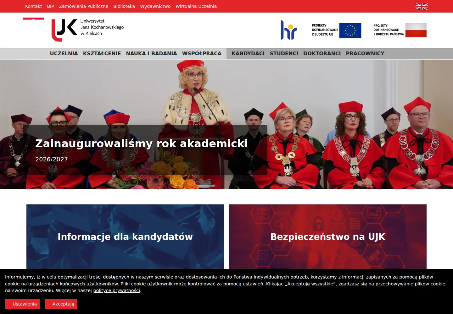 Screenshot of ujk.edu.pl