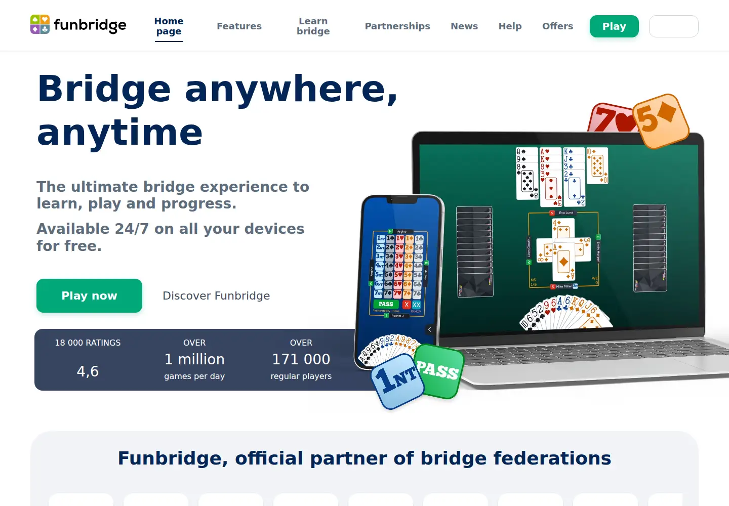 Screenshot of funbridge.com