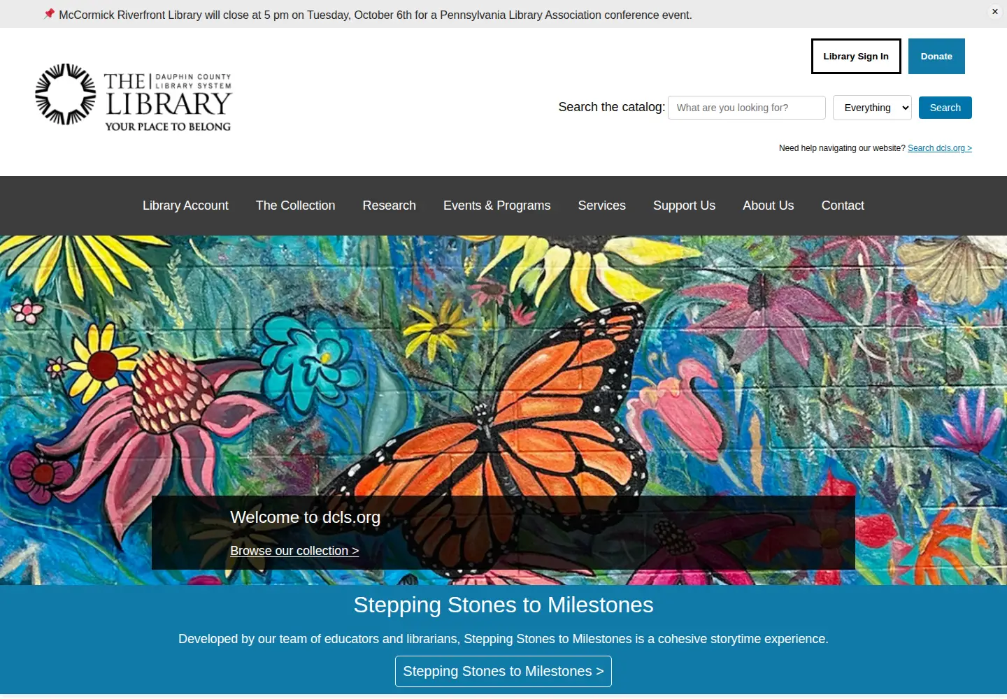 Screenshot of dcls.org
