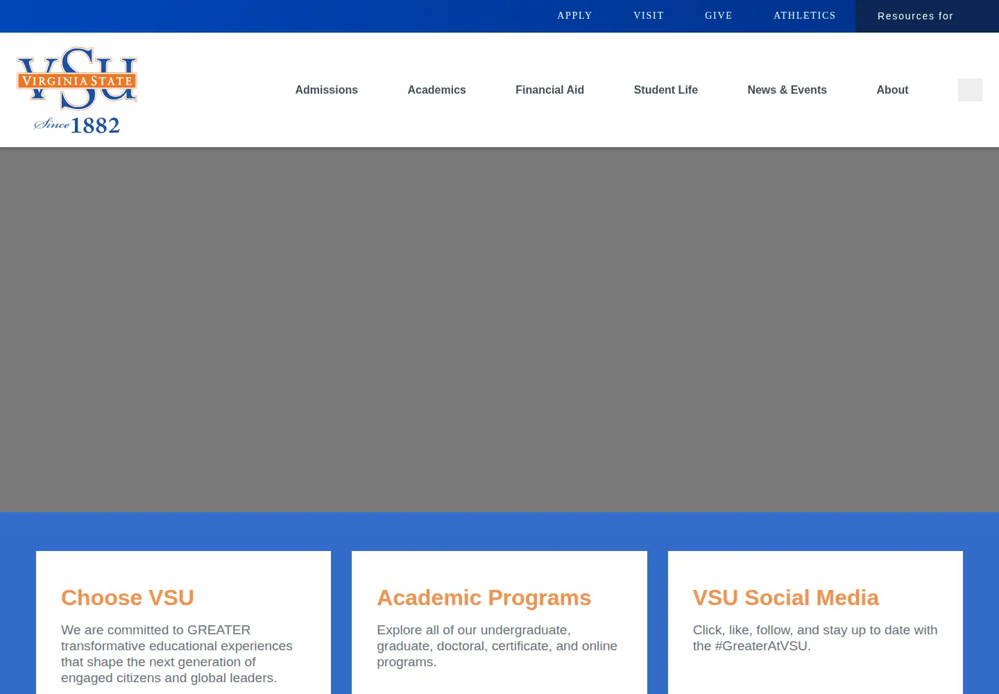 Screenshot of vsu.edu