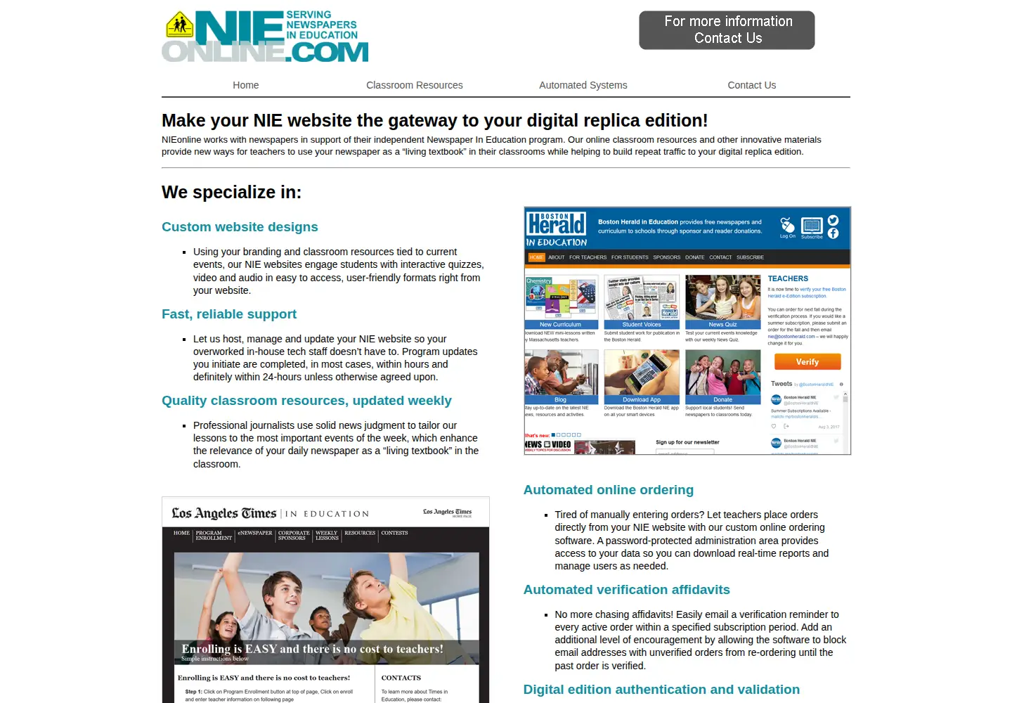 Screenshot of nieonline.com