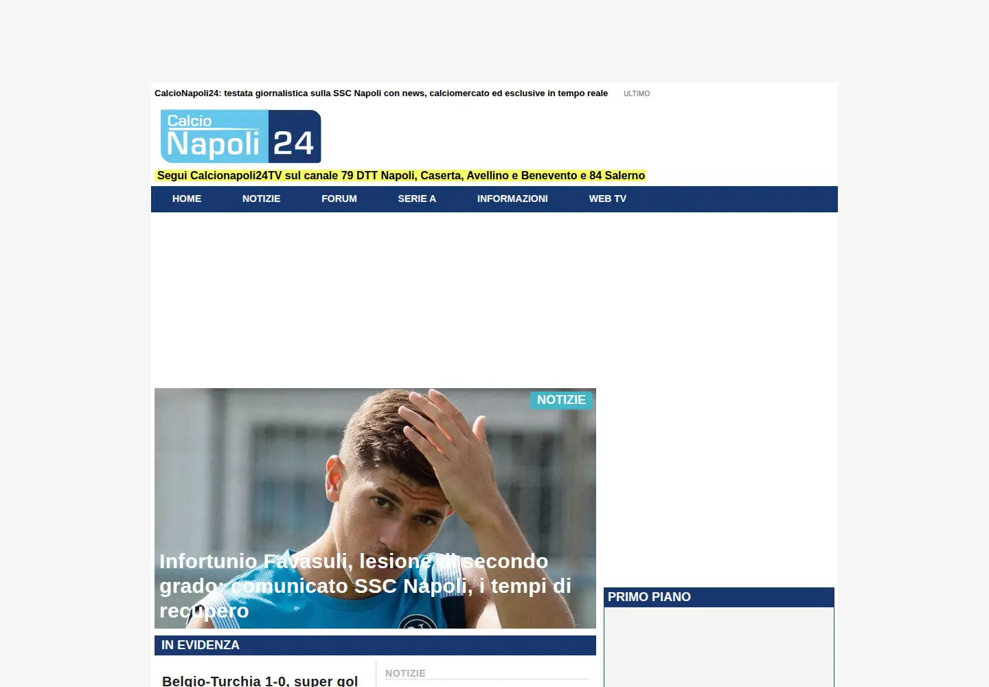 Screenshot of calcionapoli24.it