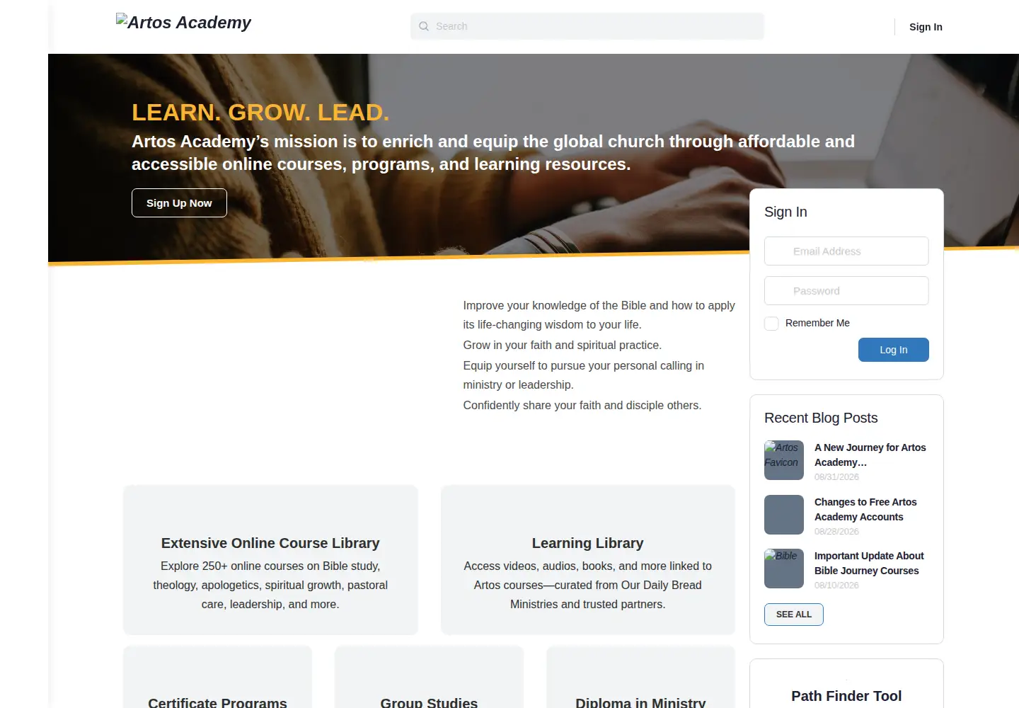 Screenshot of christianuniversity.org