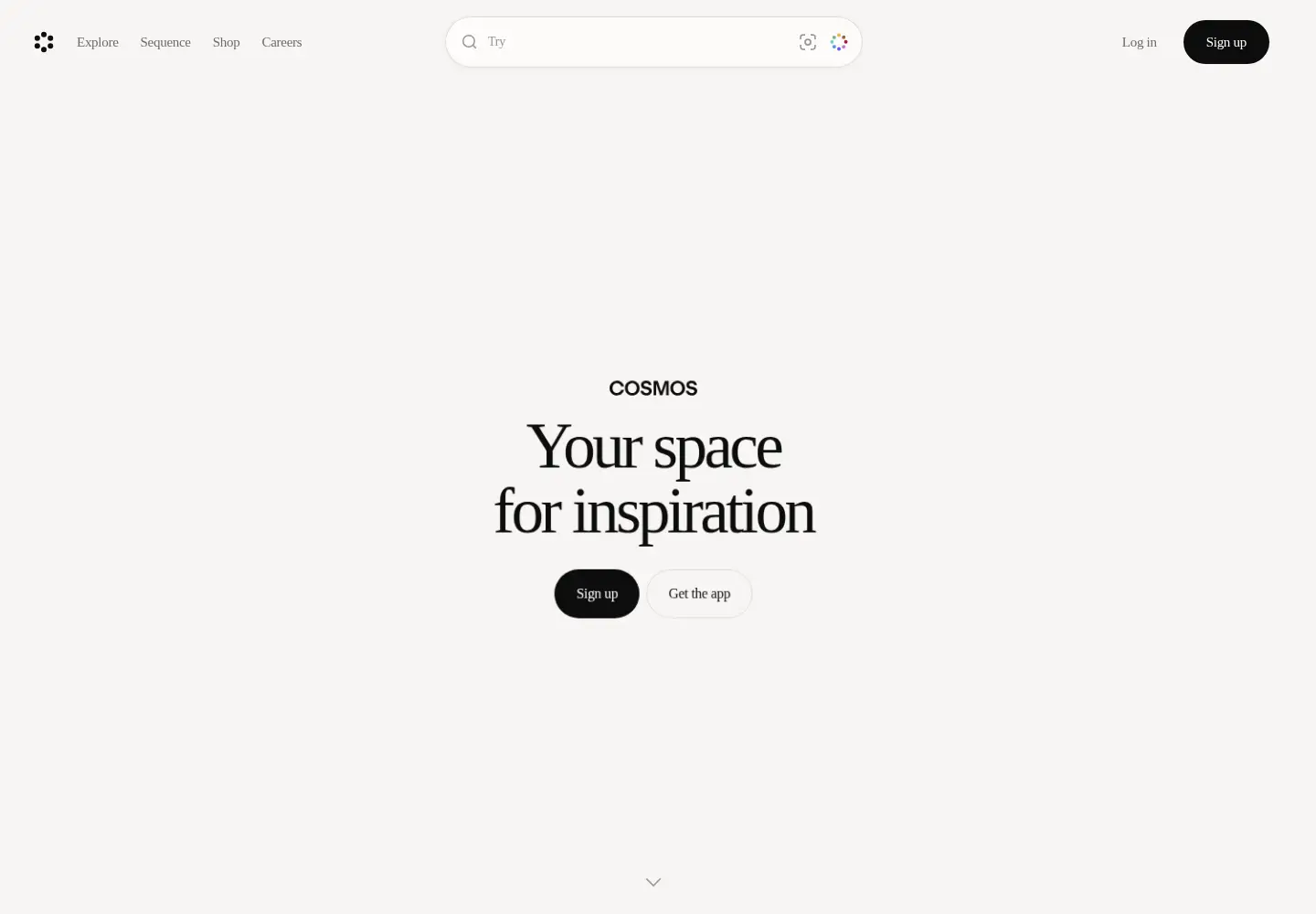 Captured homepage of cosmos.so in the current scan