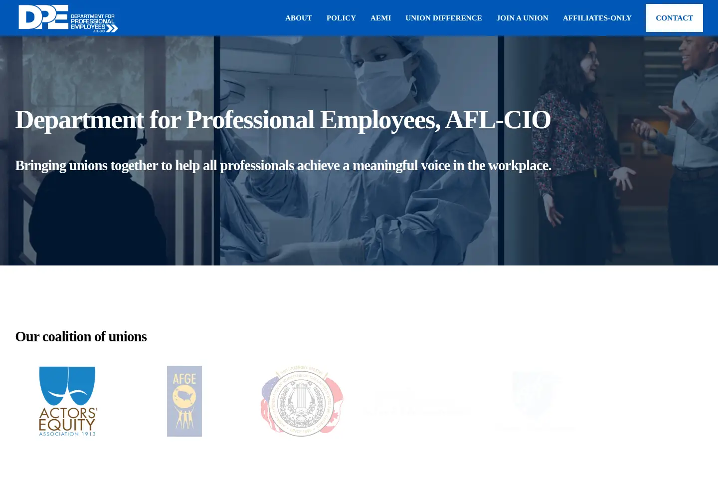 Screenshot of dpeaflcio.org
