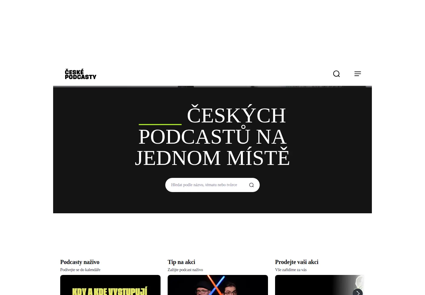Screenshot of ceskepodcasty.cz