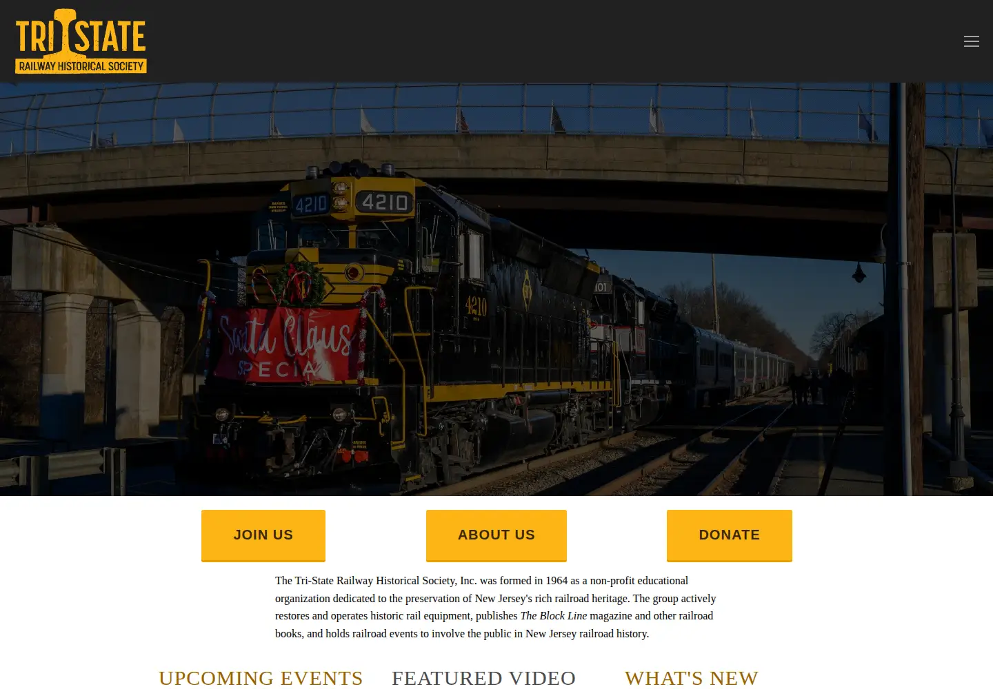 Screenshot of tristaterail.org