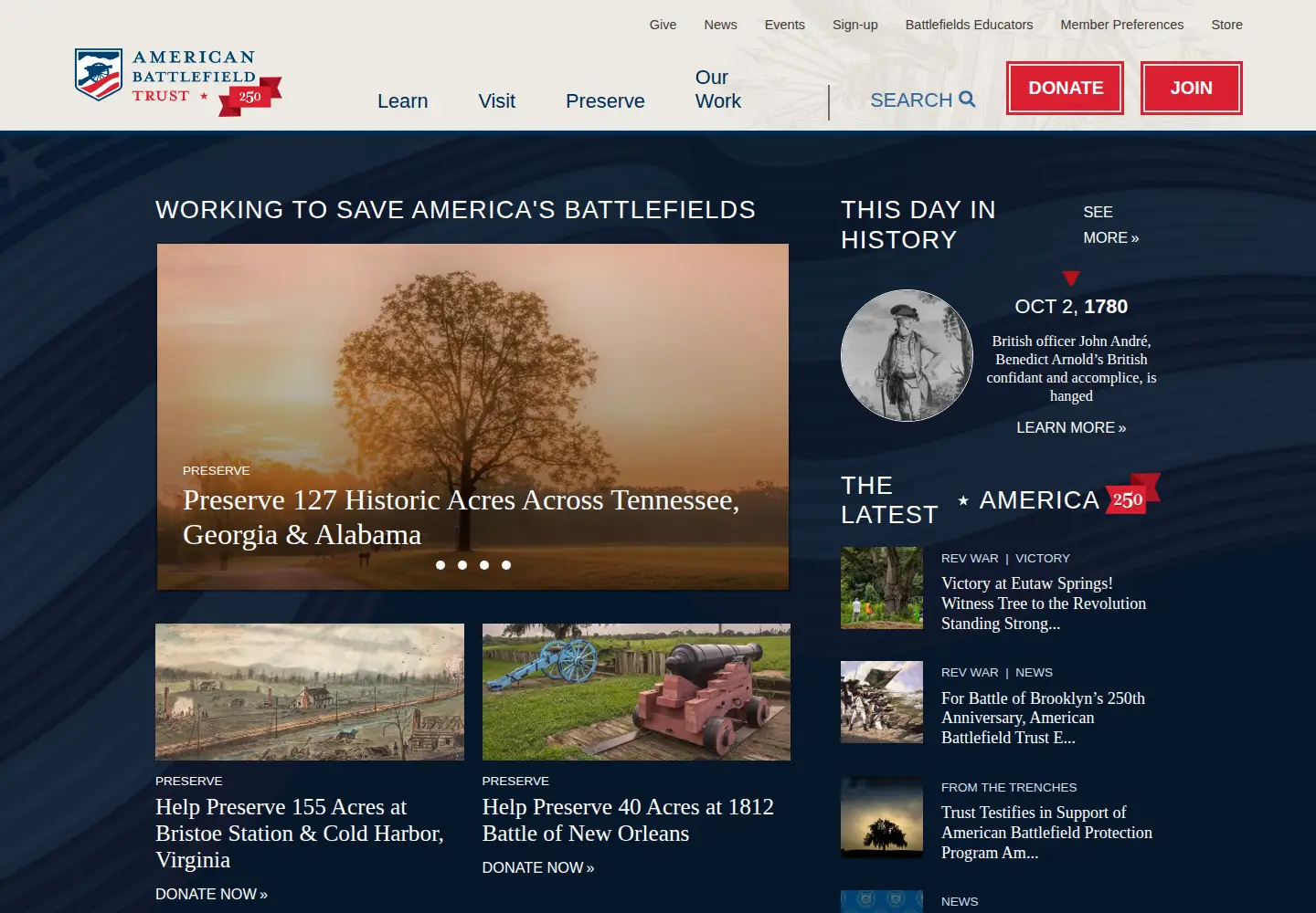 Screenshot of civilwar.org