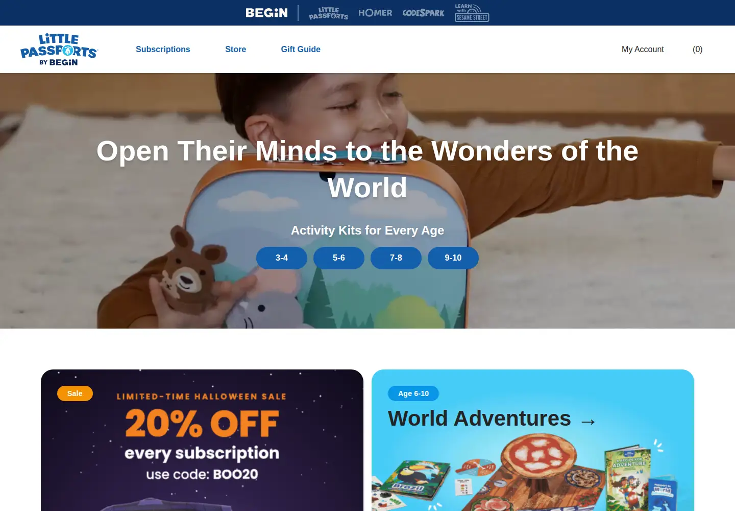 Captured homepage of littlepassports.com in the current scan