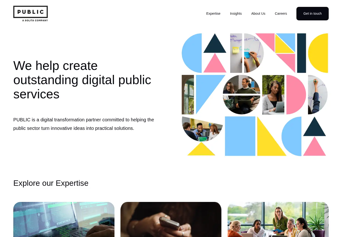 Captured homepage of public.io in the current scan