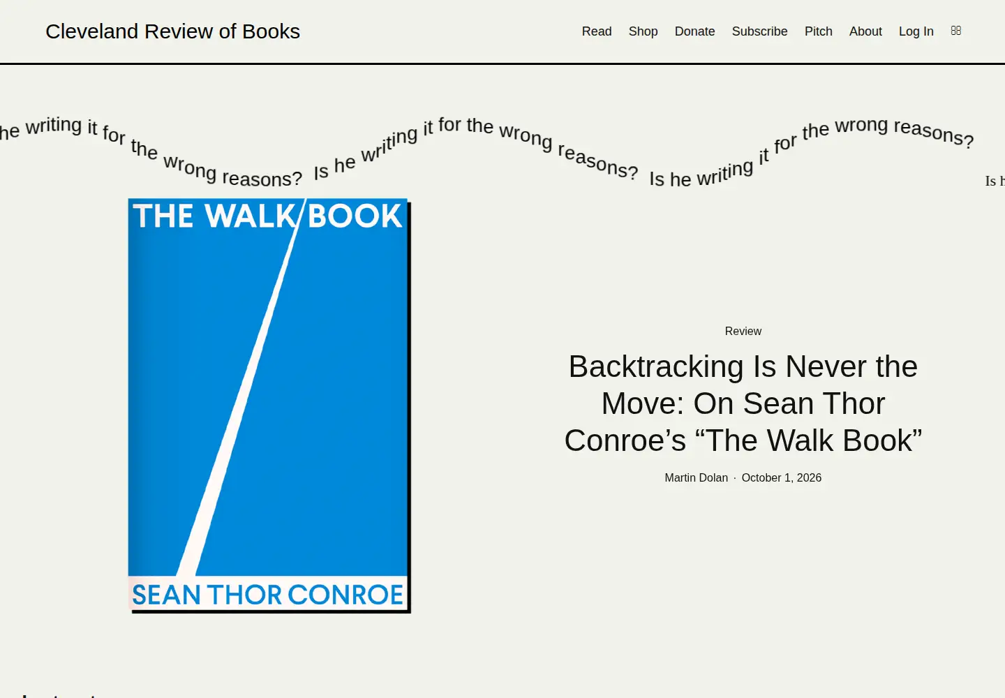 Screenshot of clereviewofbooks.com