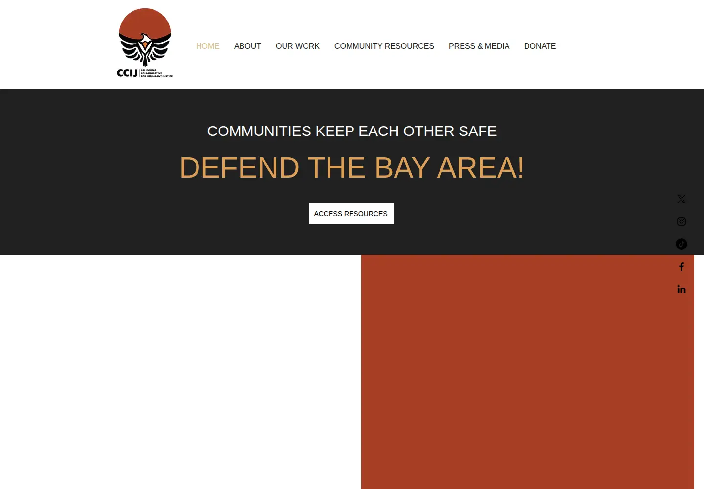 Screenshot of ccijustice.org