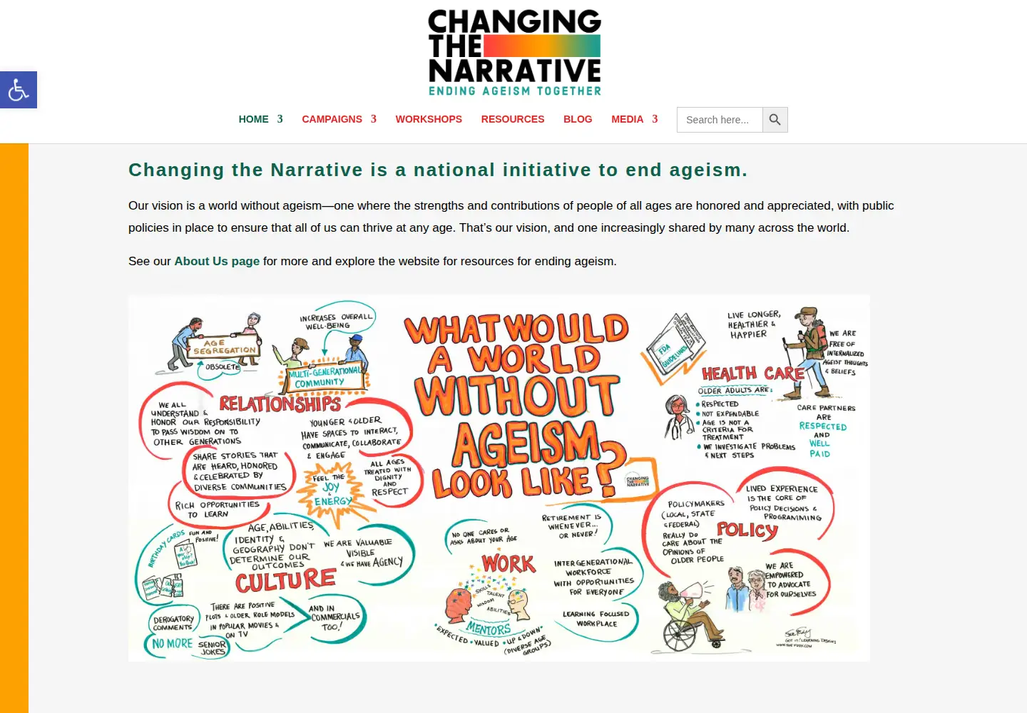 Screenshot of changingthenarrativeco.org