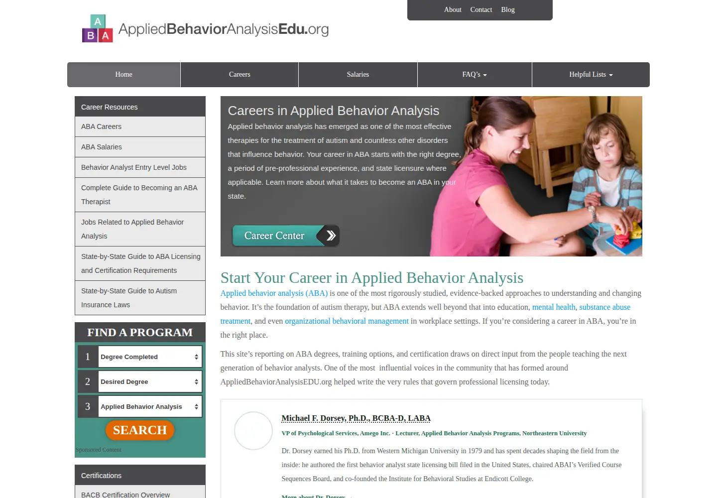 Screenshot of appliedbehavioranalysisedu.org