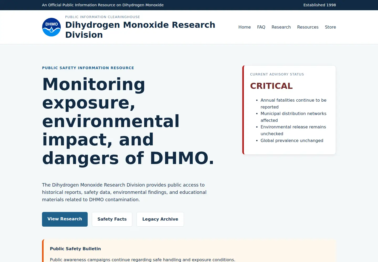 Screenshot of dhmo.org