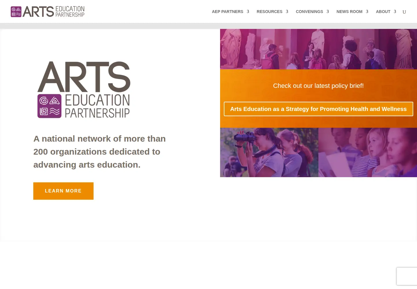 Screenshot of aep-arts.org