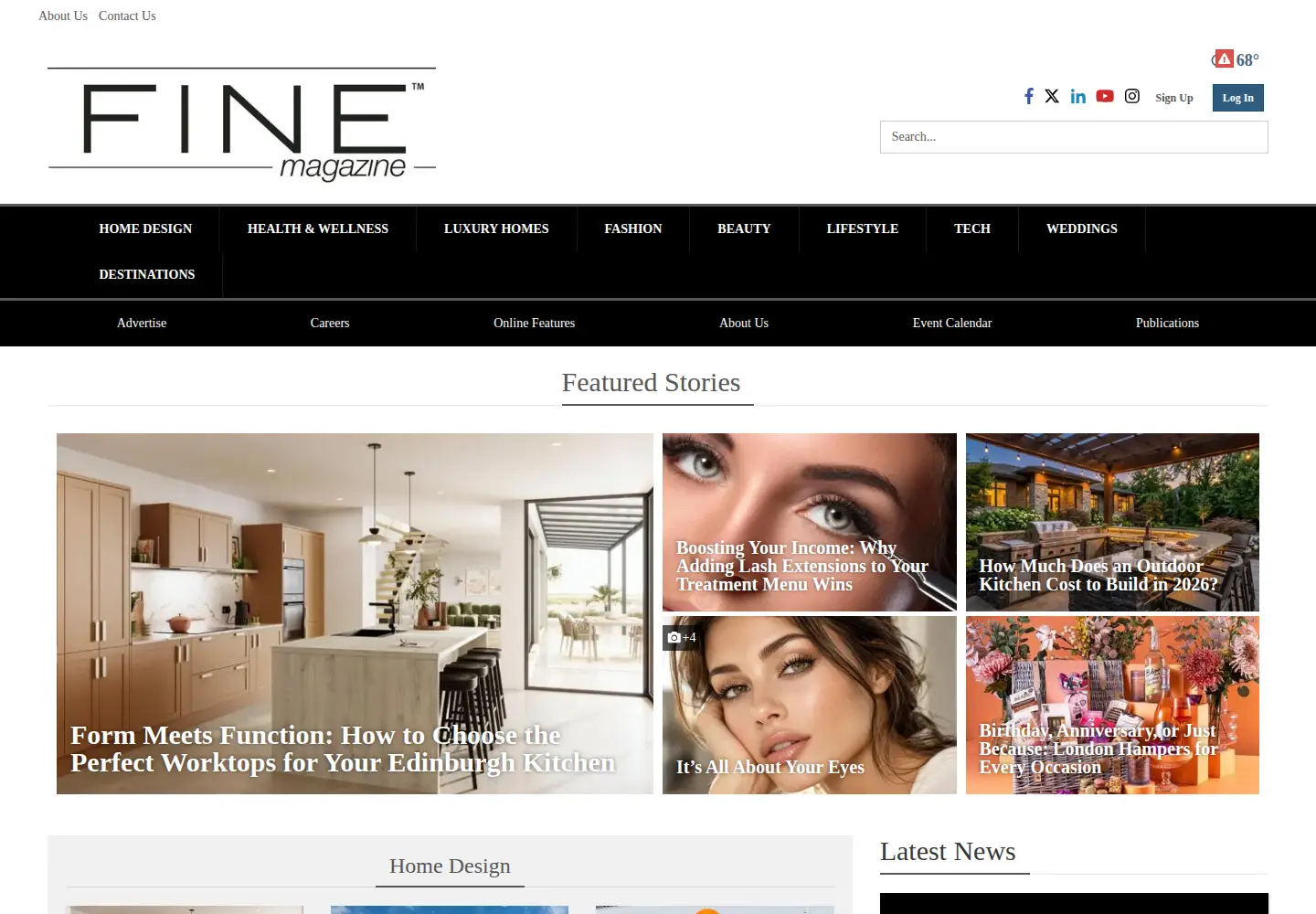 Screenshot of finehomesandliving.com