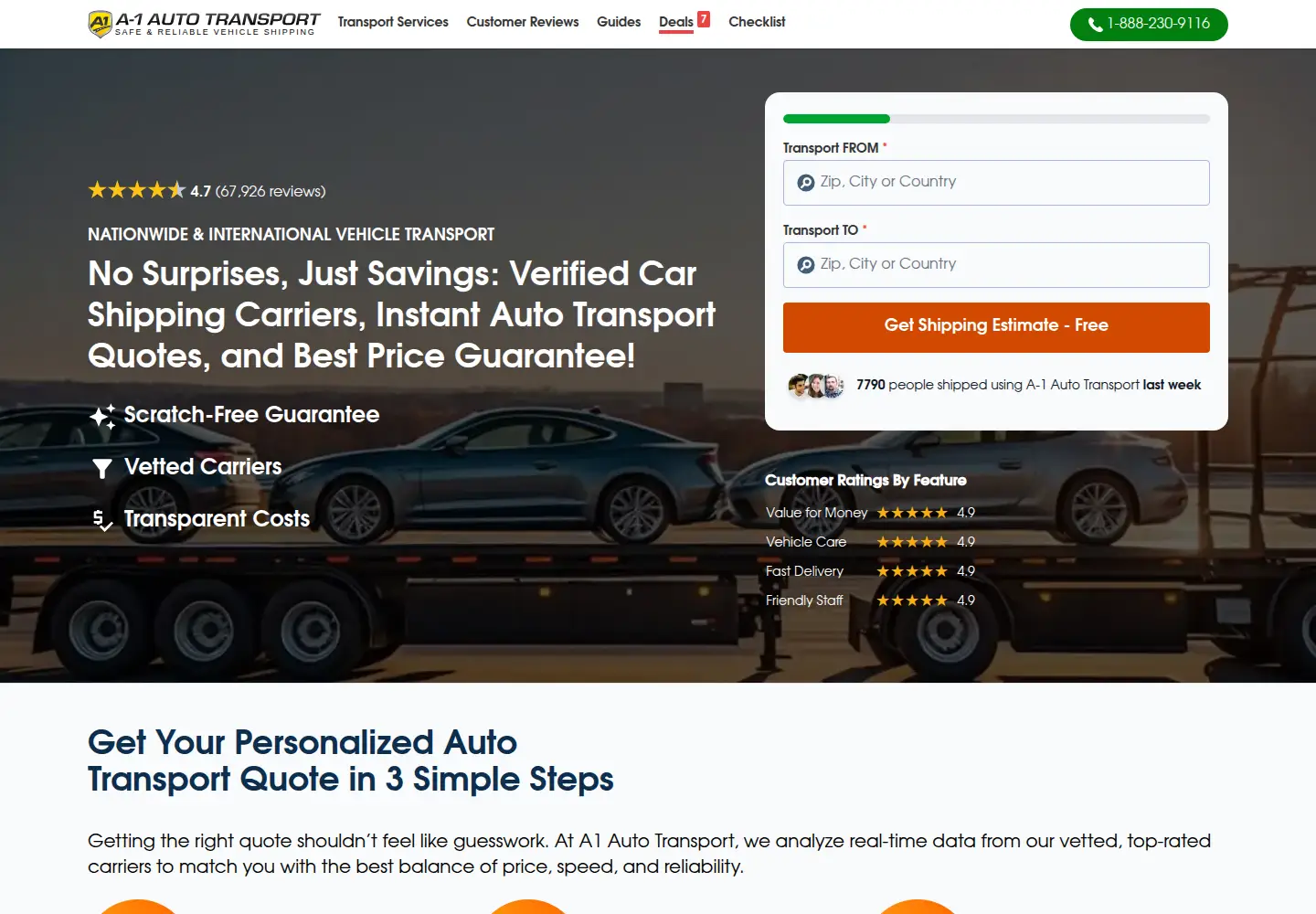 Screenshot of a1autotransport.com