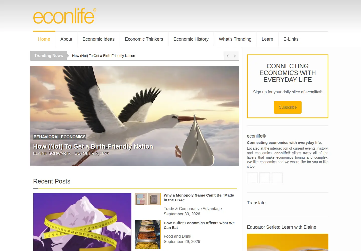 Screenshot of econlife.com