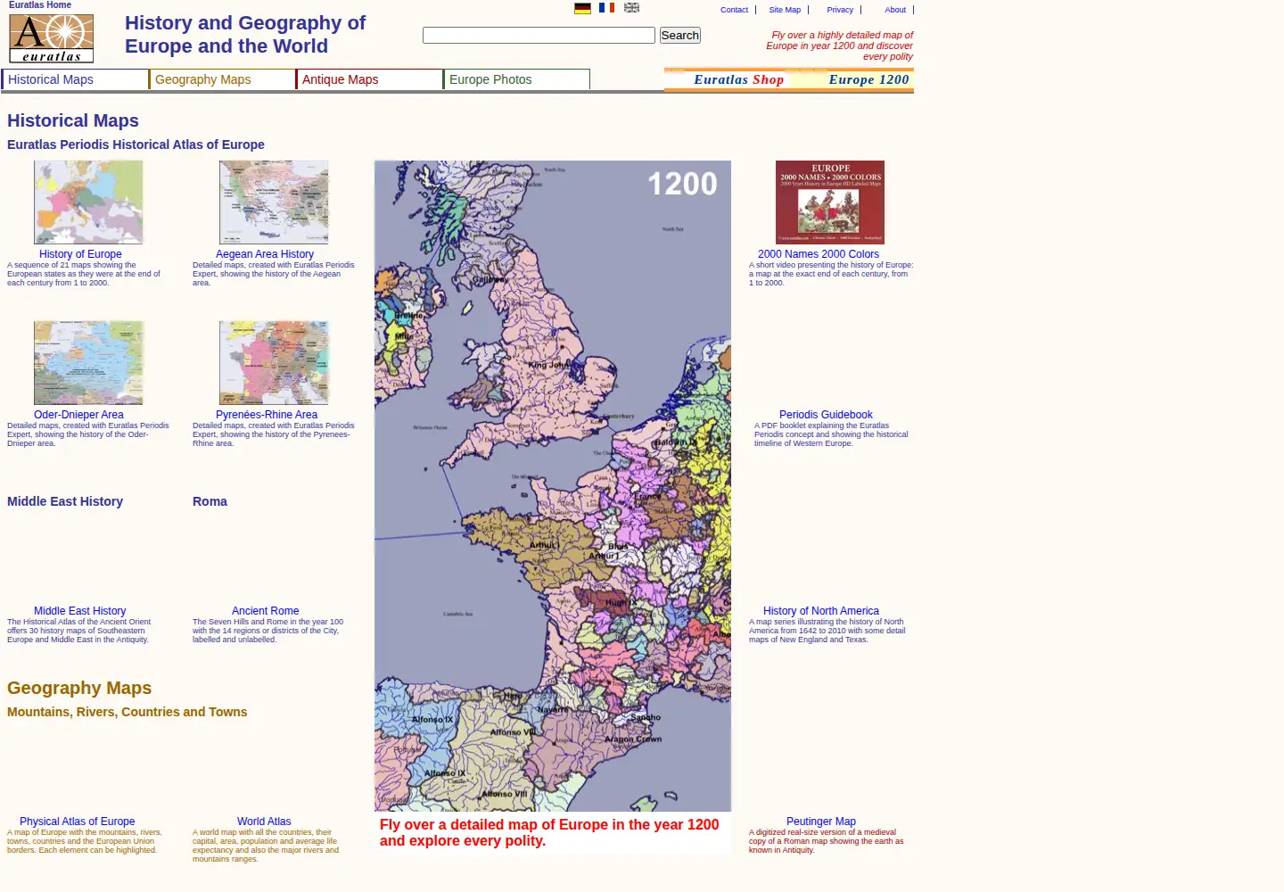 Screenshot of euratlas.com