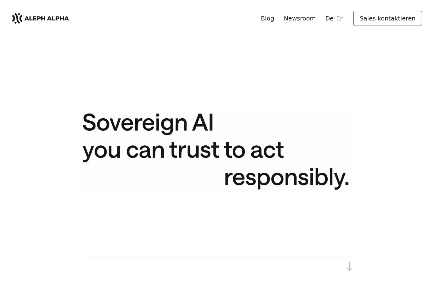 Captured homepage of aleph-alpha.com in the current scan