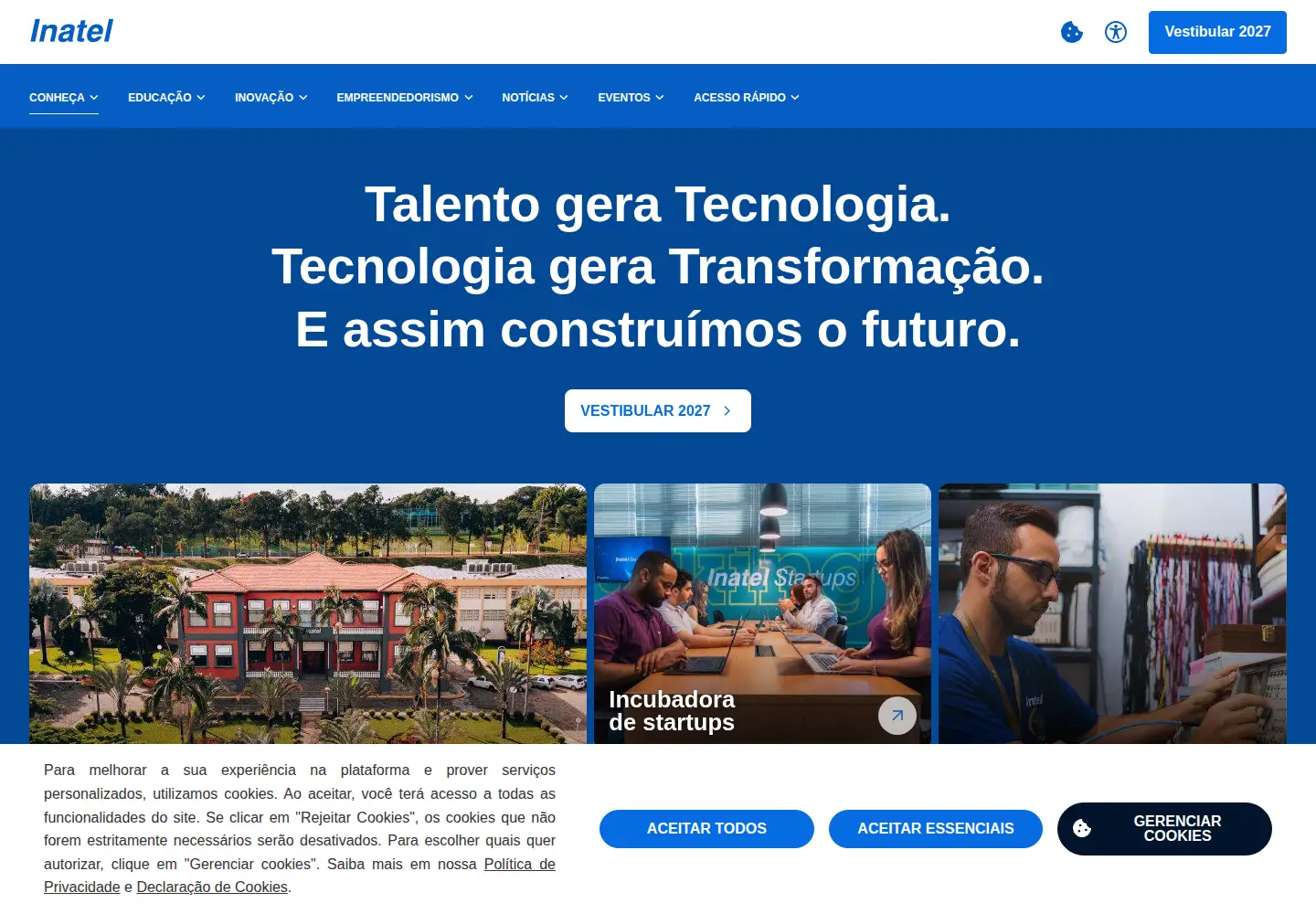 Screenshot of inatel.br