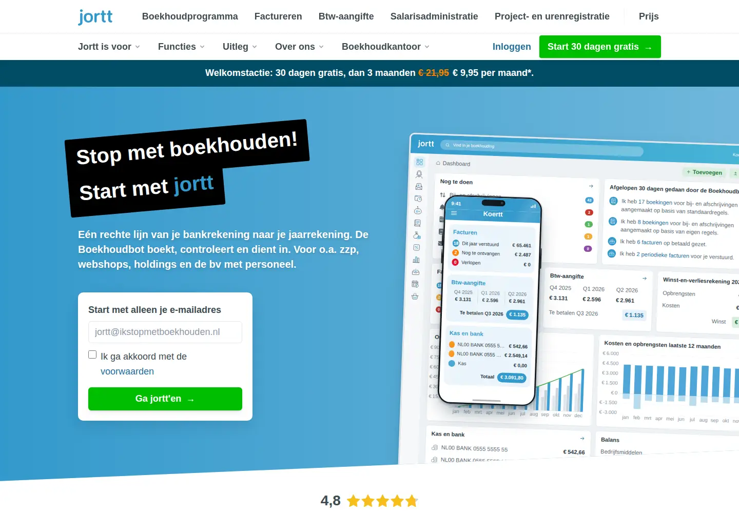 Screenshot of jortt.nl
