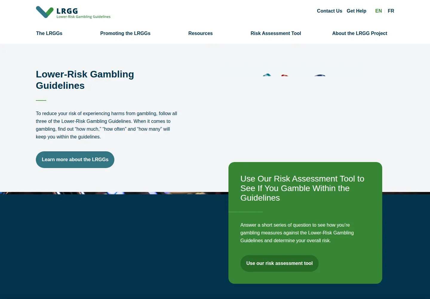 Screenshot of gamblingguidelines.ca
