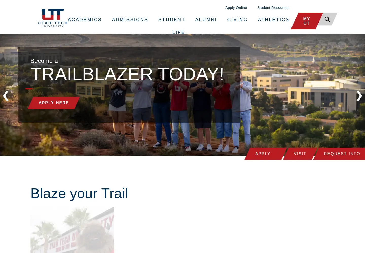 Screenshot of utahtech.edu