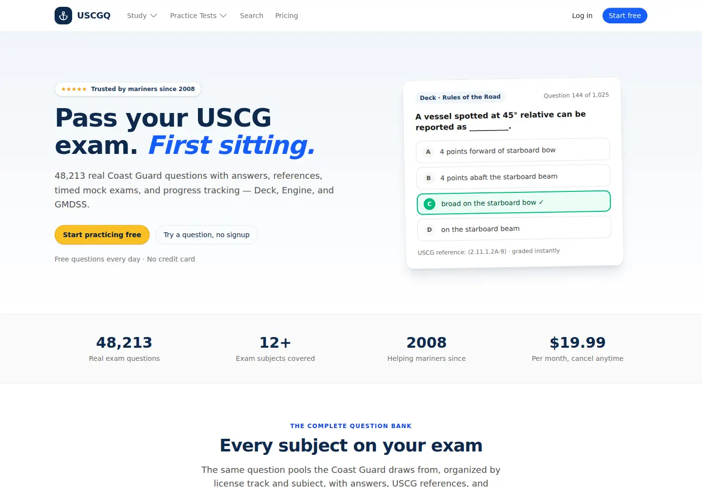 Screenshot of uscgq.com