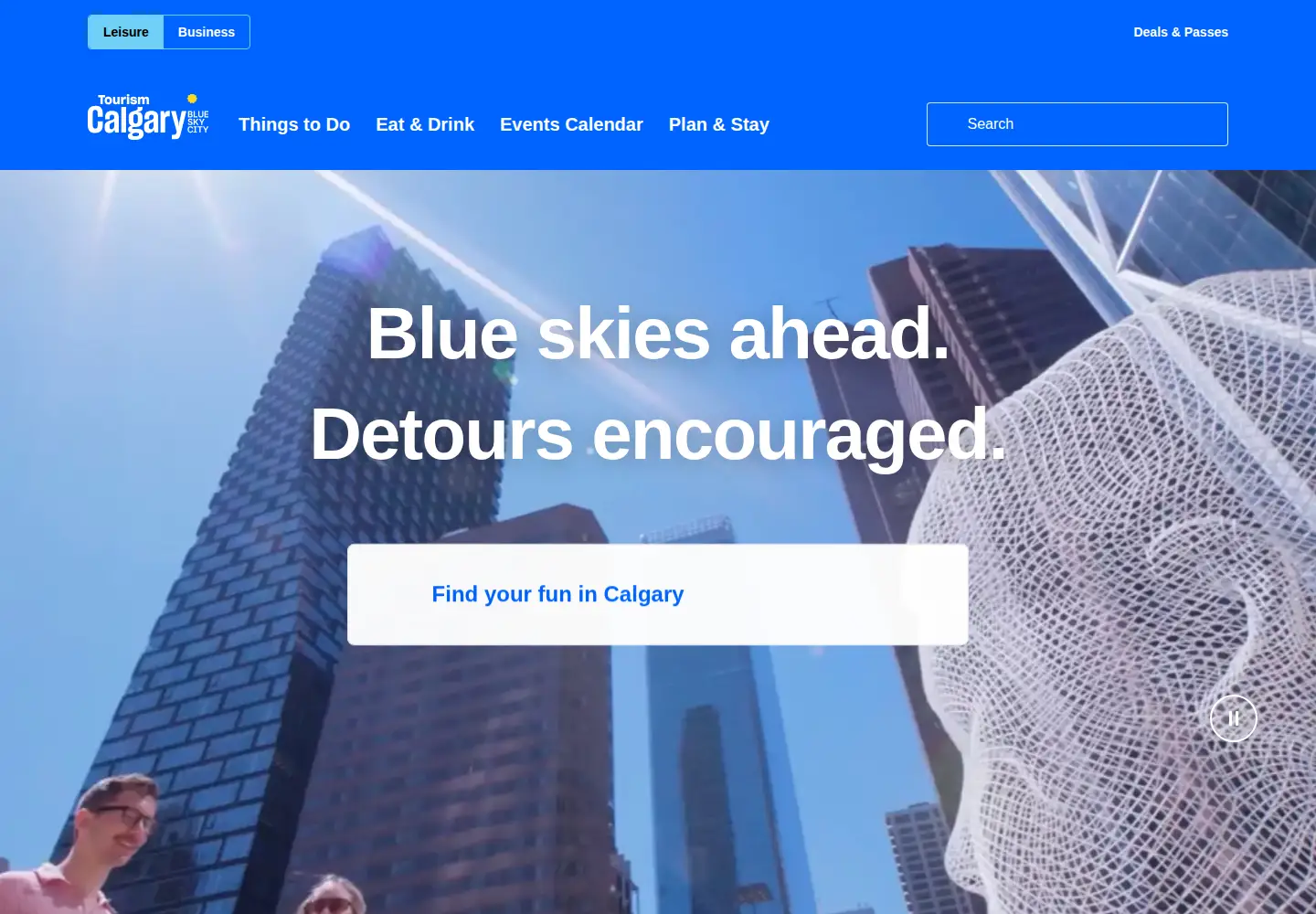 Screenshot of visitcalgary.com