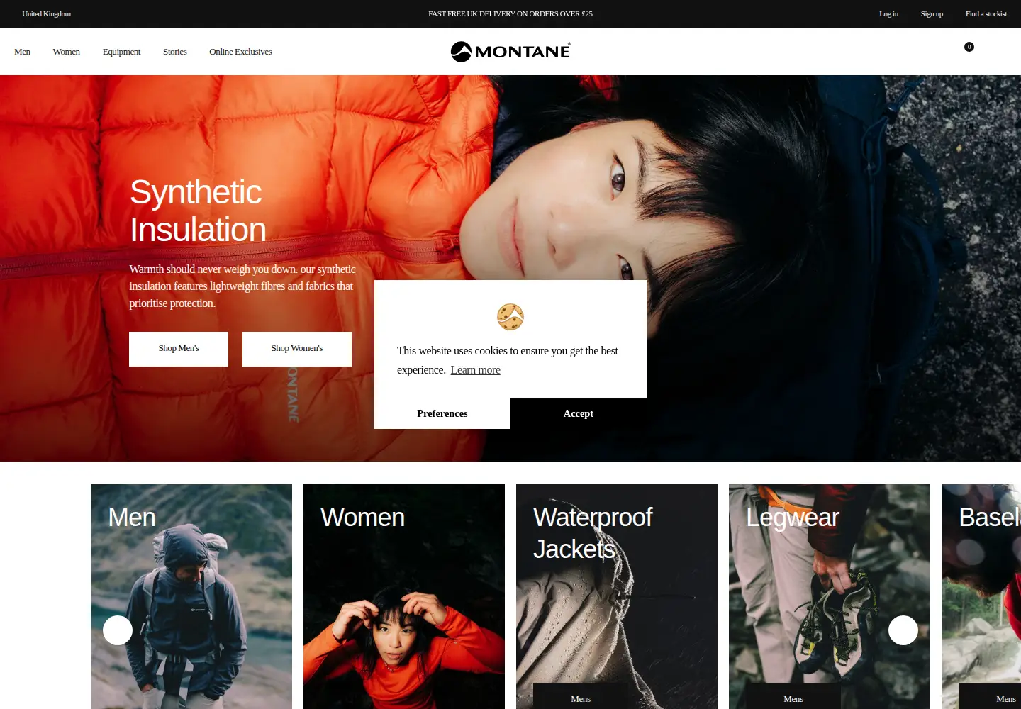Screenshot of montane.com