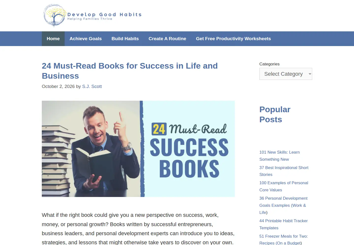 Screenshot of developgoodhabits.com