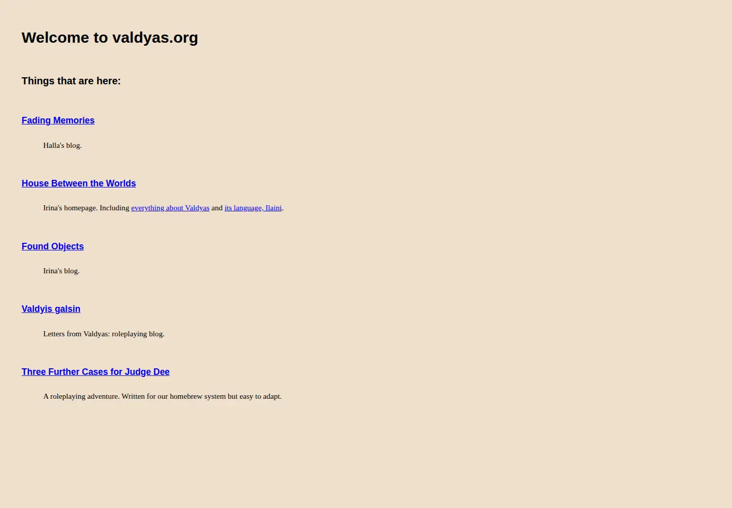 Captured homepage of valdyas.org in the current scan