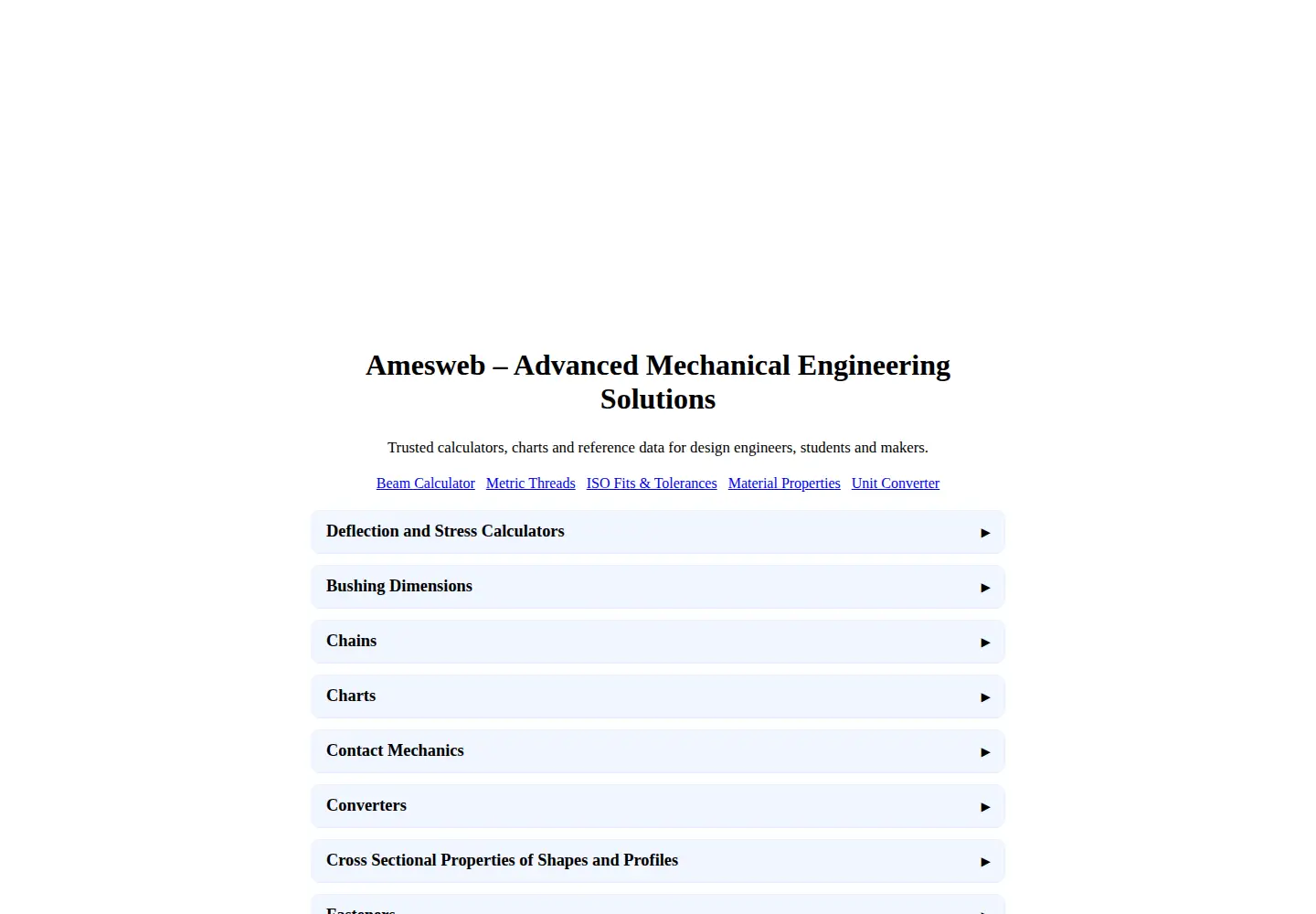 Screenshot of amesweb.info