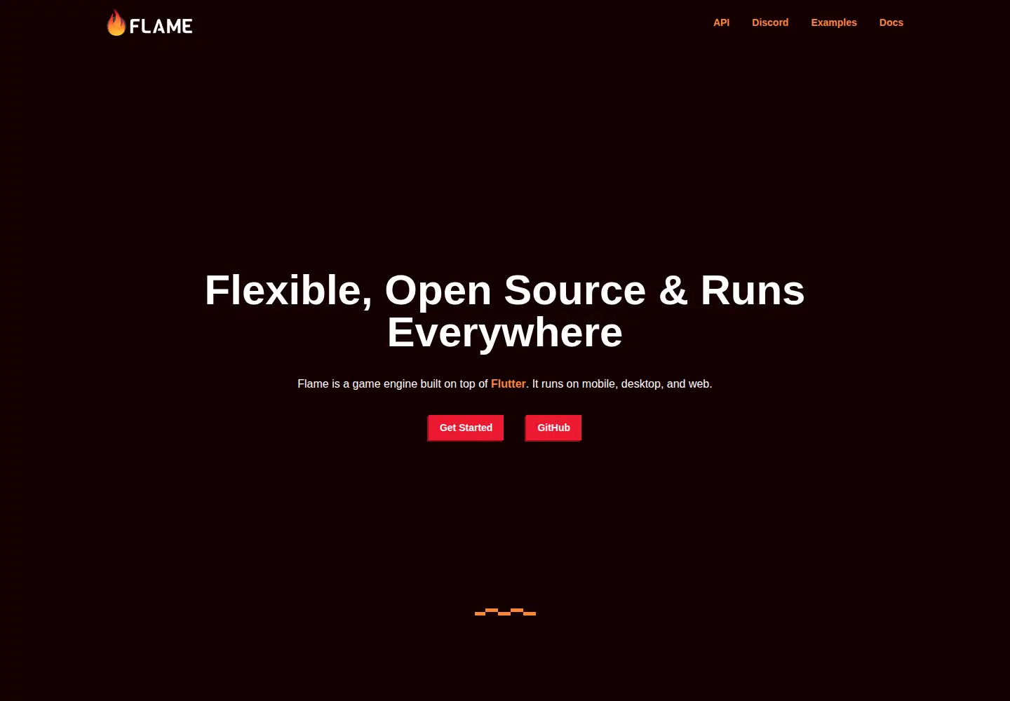 Screenshot of flame-engine.org