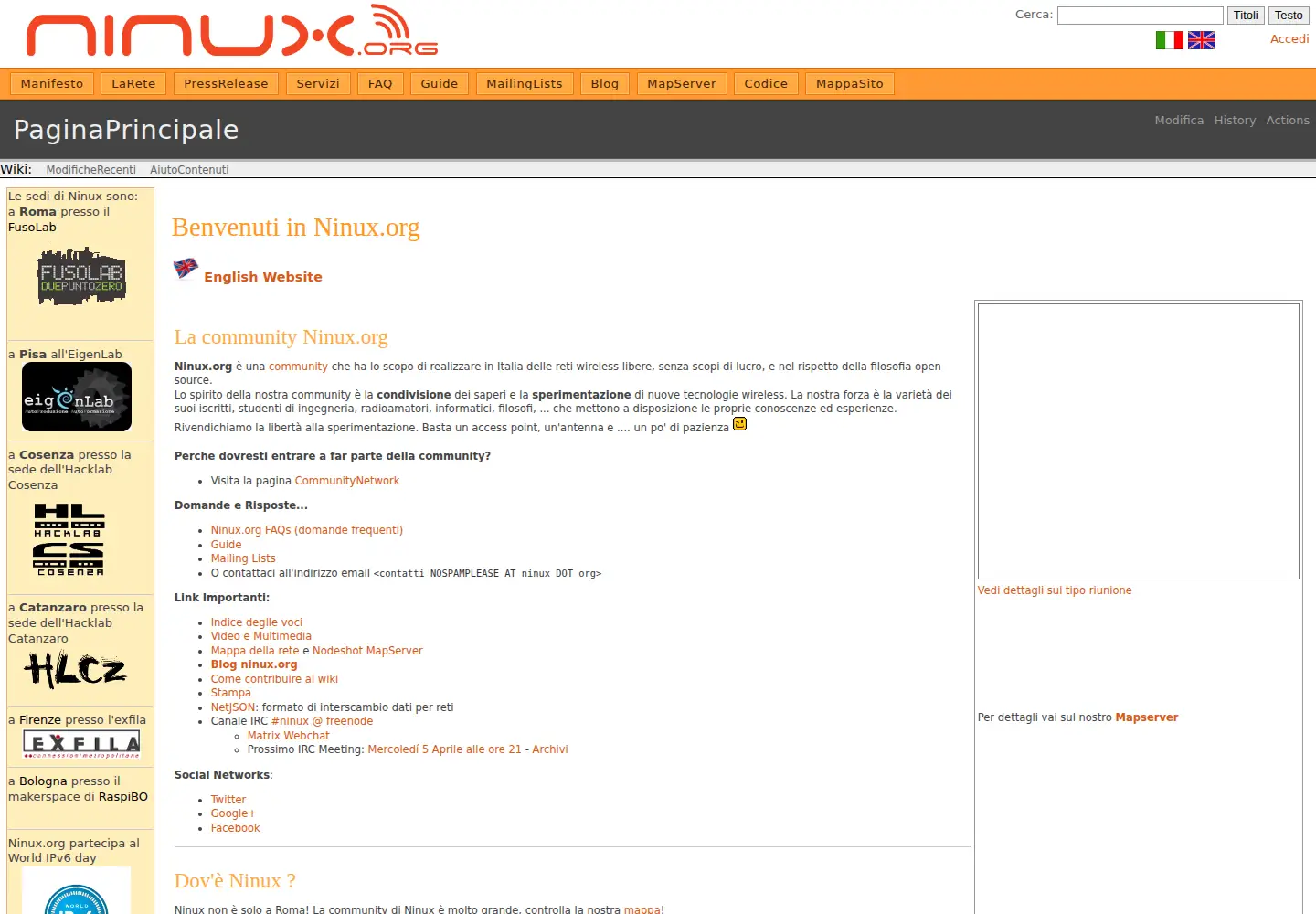 Screenshot of ninux.org