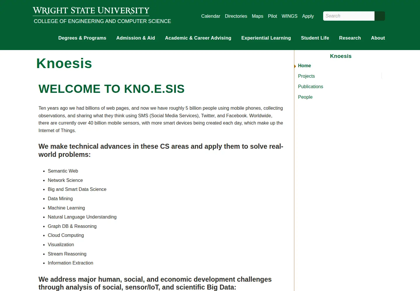 Screenshot of knoesis.org