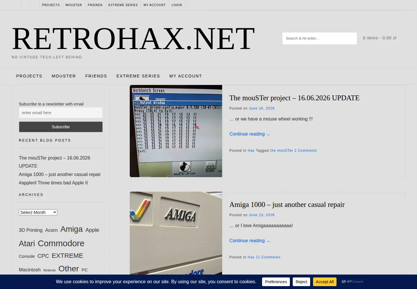 Screenshot of retrohax.net