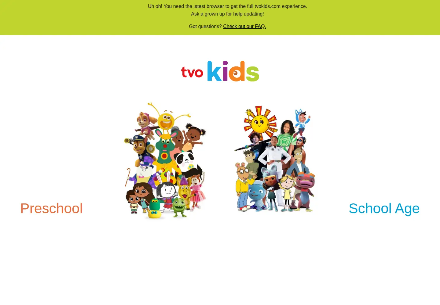 Screenshot of tvokids.com