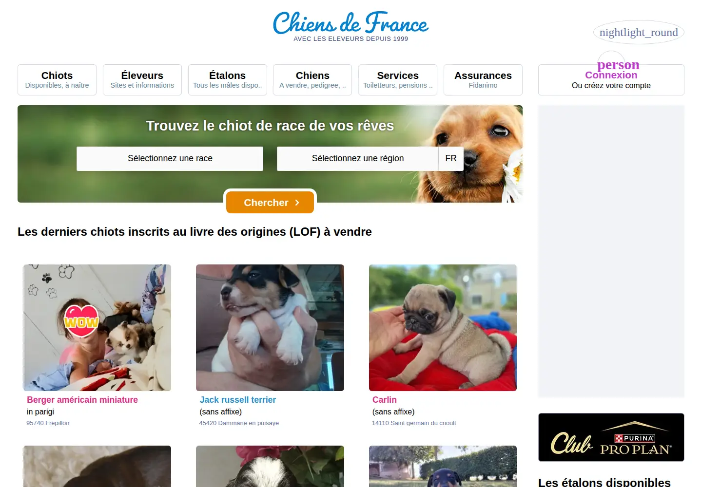 Screenshot of chiens-de-france.com