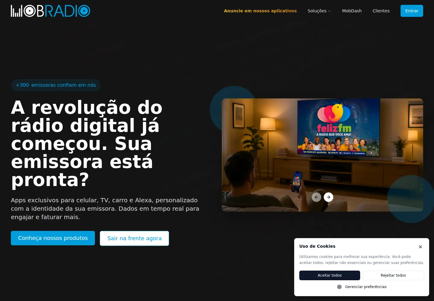 Captured homepage of mobradio.com.br in the current scan