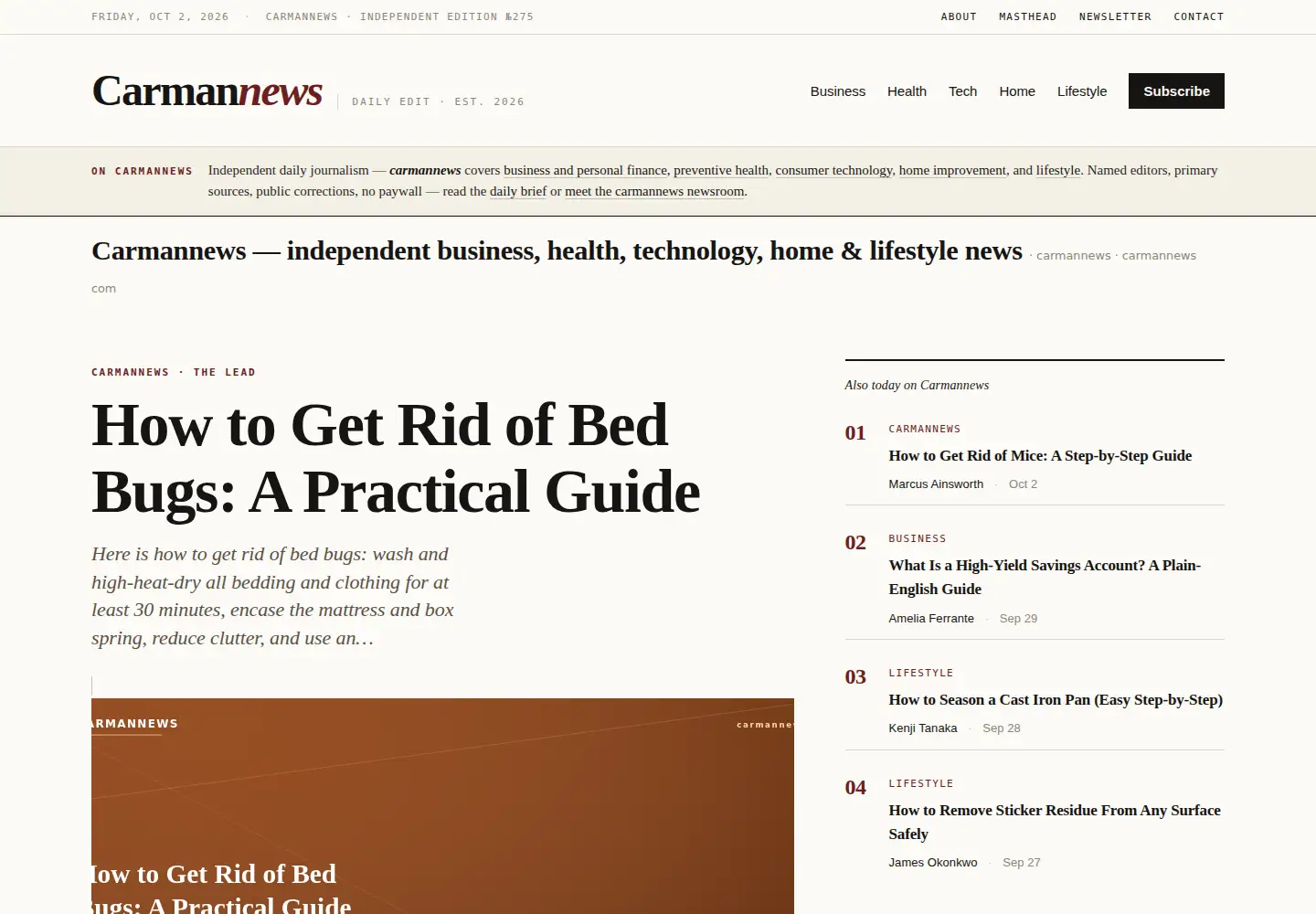 Screenshot of carmannews.co