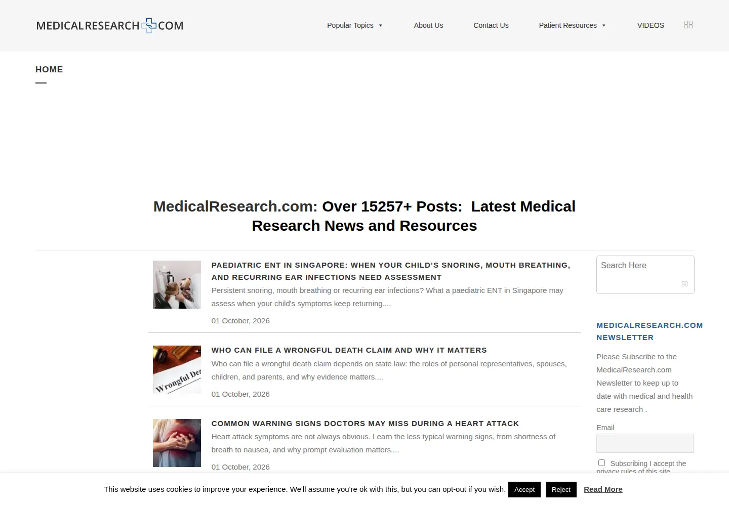 Screenshot of medicalresearch.com