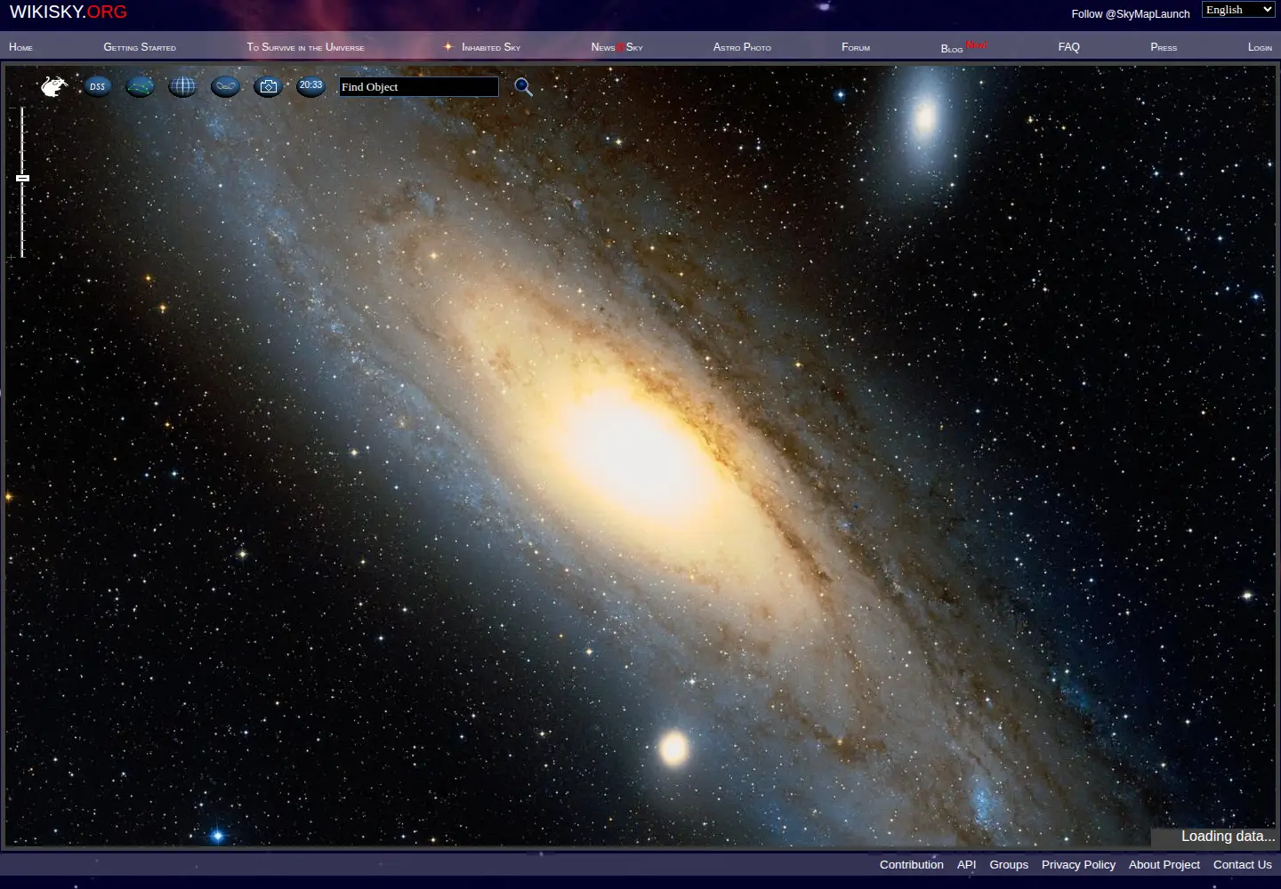 Screenshot of wikisky.org
