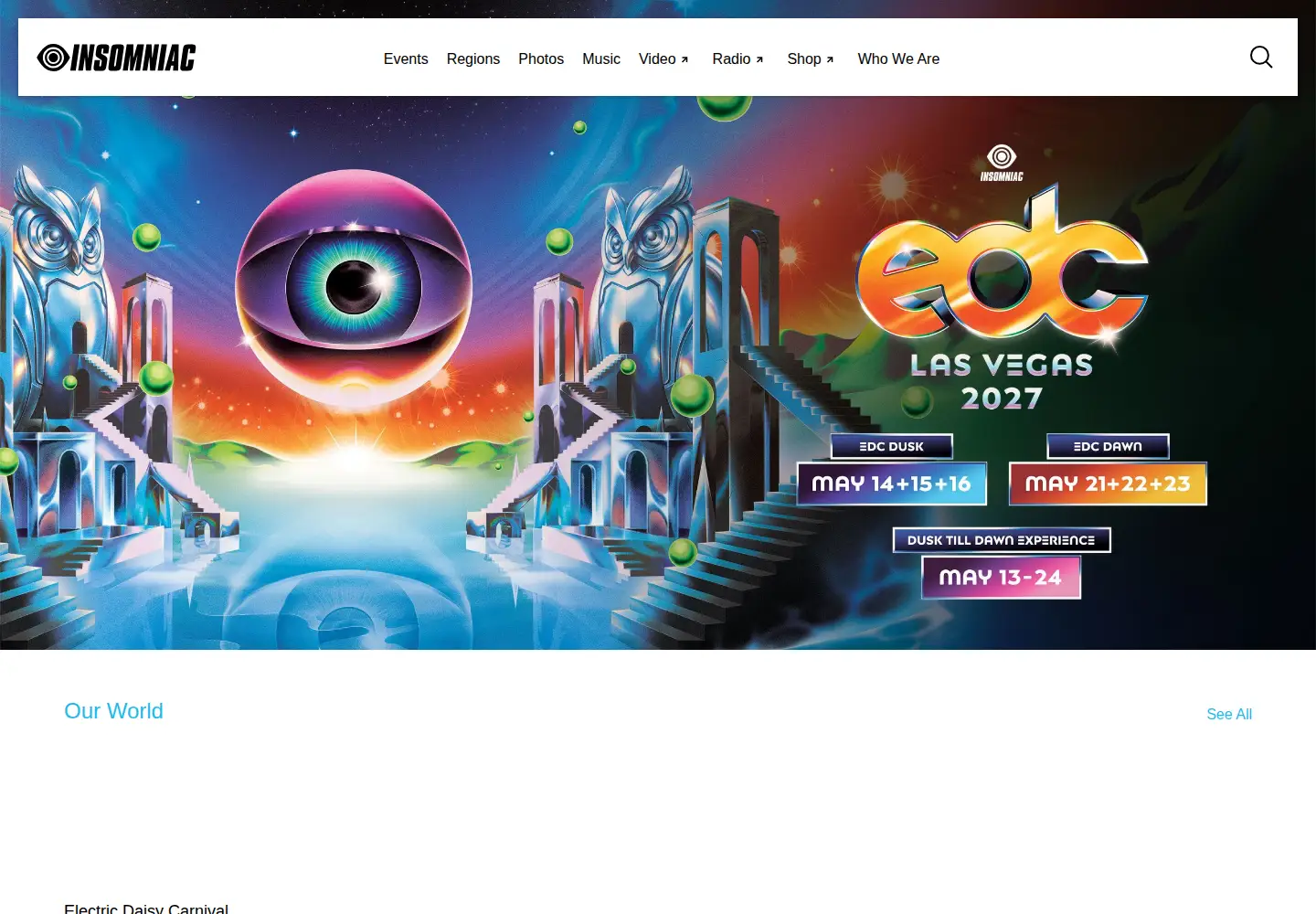Screenshot of insomniac.com