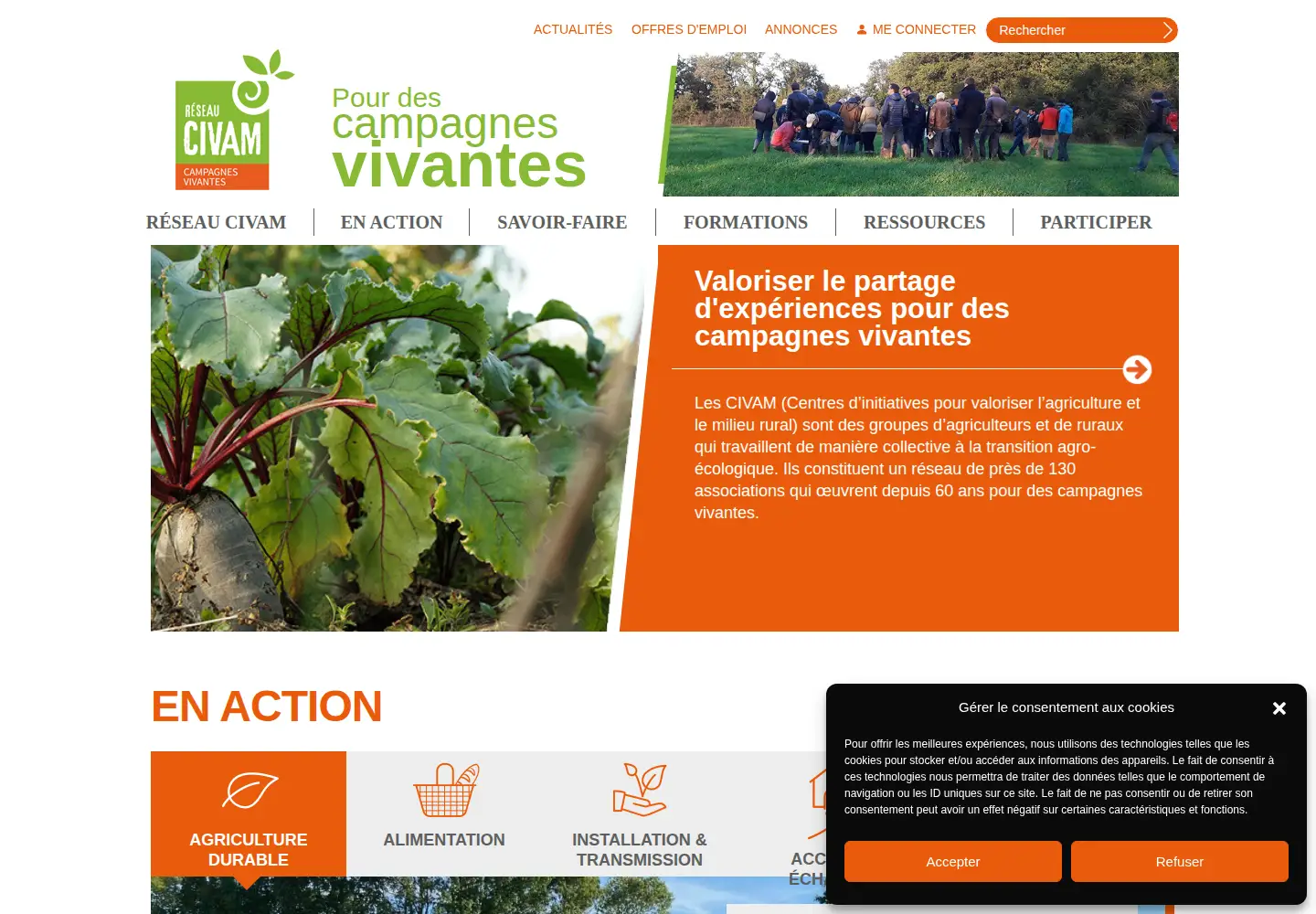 Screenshot of civam.org