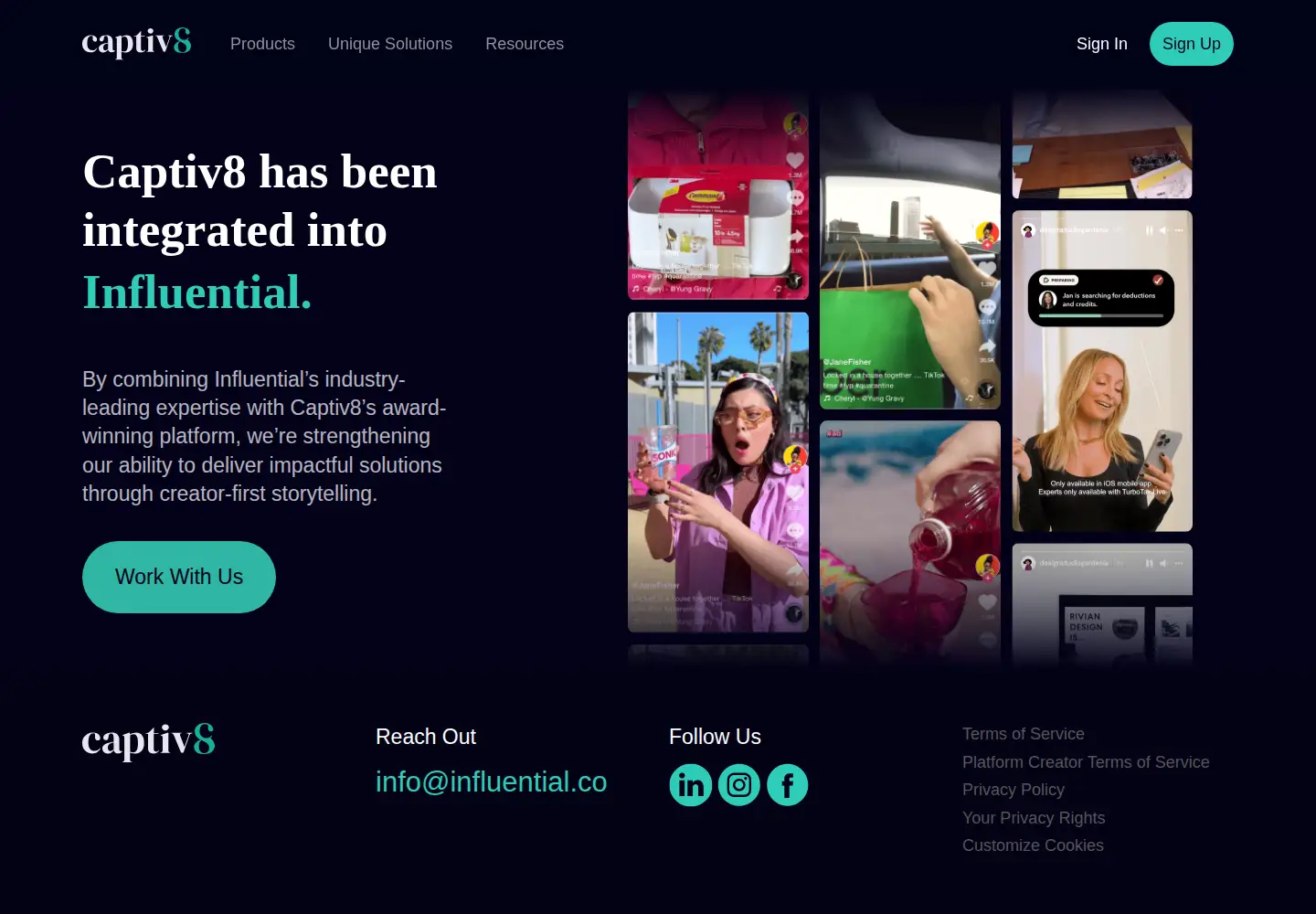 Screenshot of captiv8.io