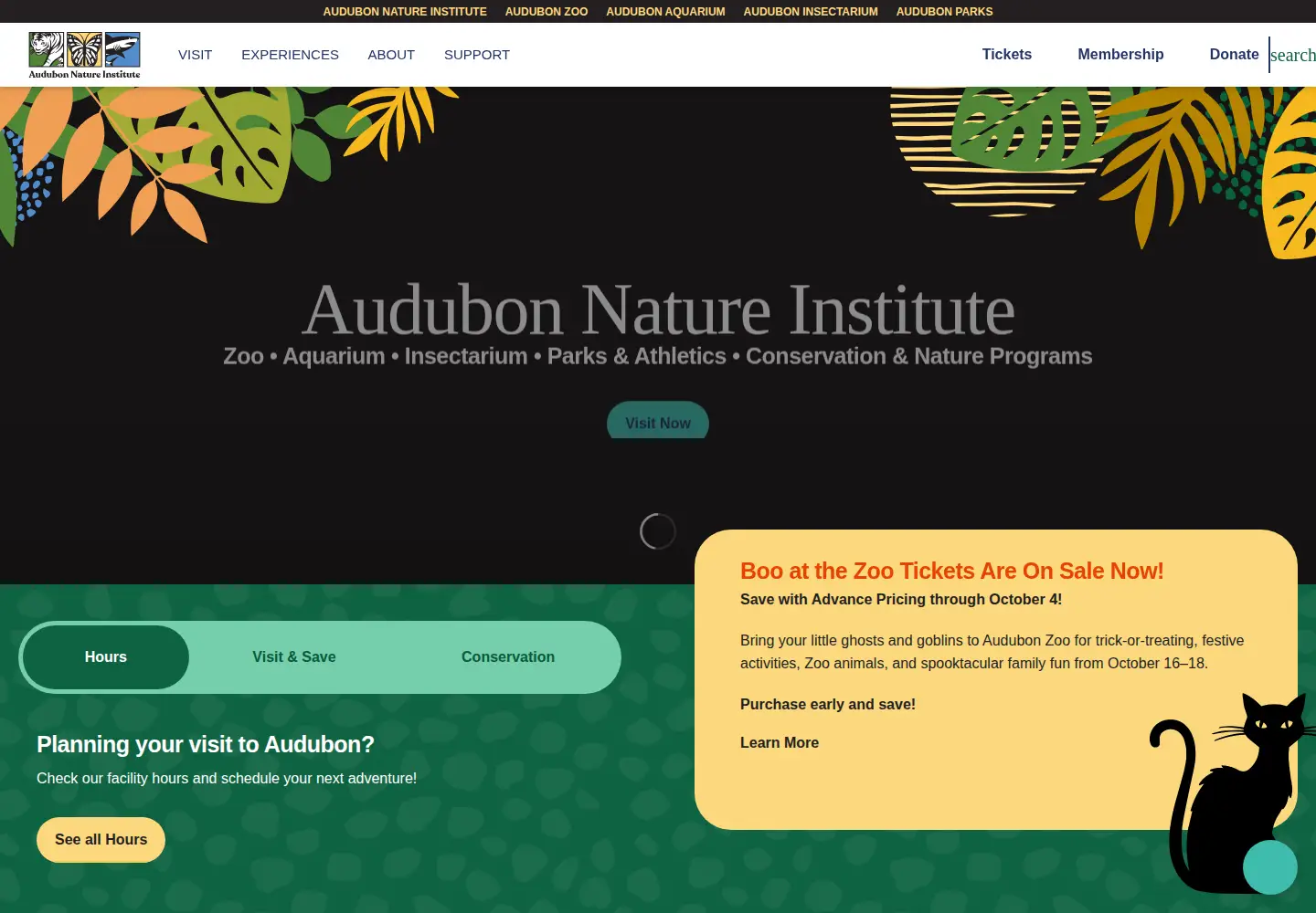 Screenshot of audubonnatureinstitute.org